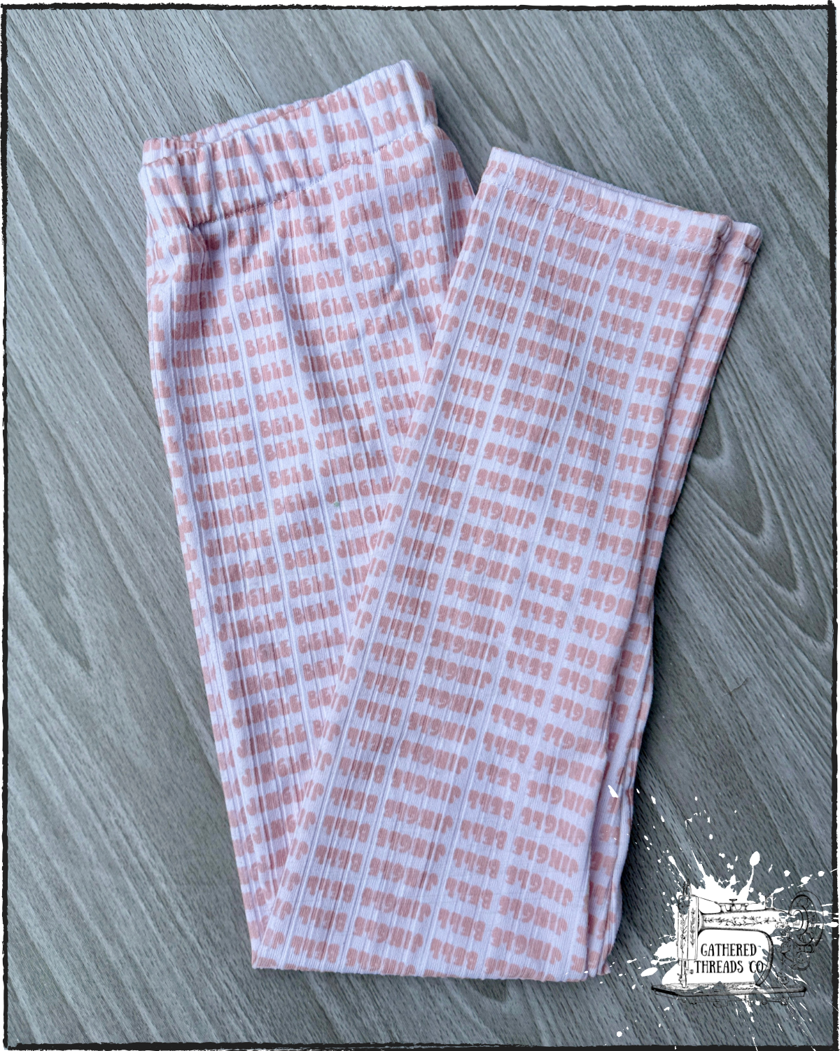 Pink Christmas Jingle Bell Rock Ribbed Knit Sweater & Legging Set Size 5 *RTS