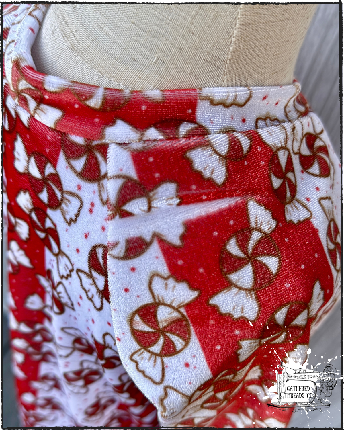 Christmas Candy Stretch Velvet Sweater Size 5 *RTS