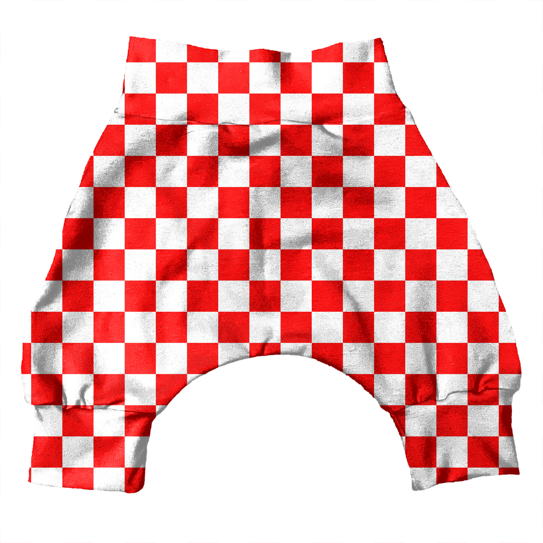 Checkered Harem Style Short pants (No Diaper Sizing)