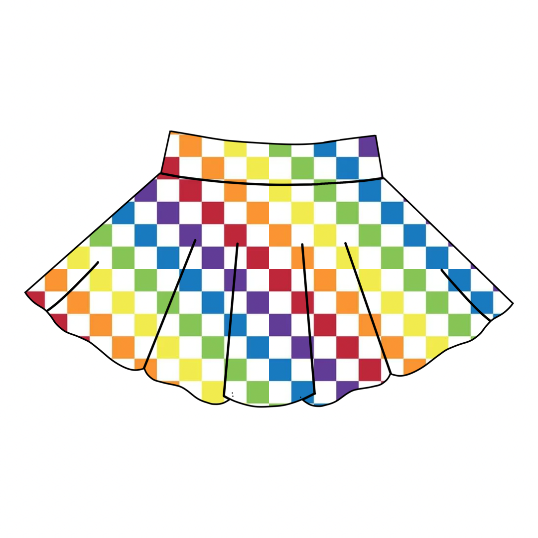 Checkered Skater Skirt Tween to Adult