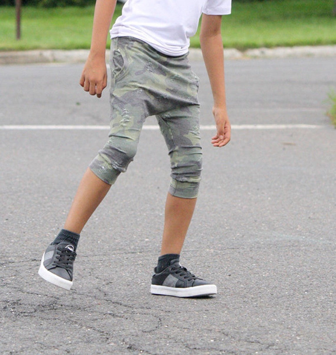 Checkered Harem Style Short pants (No Diaper Sizing)