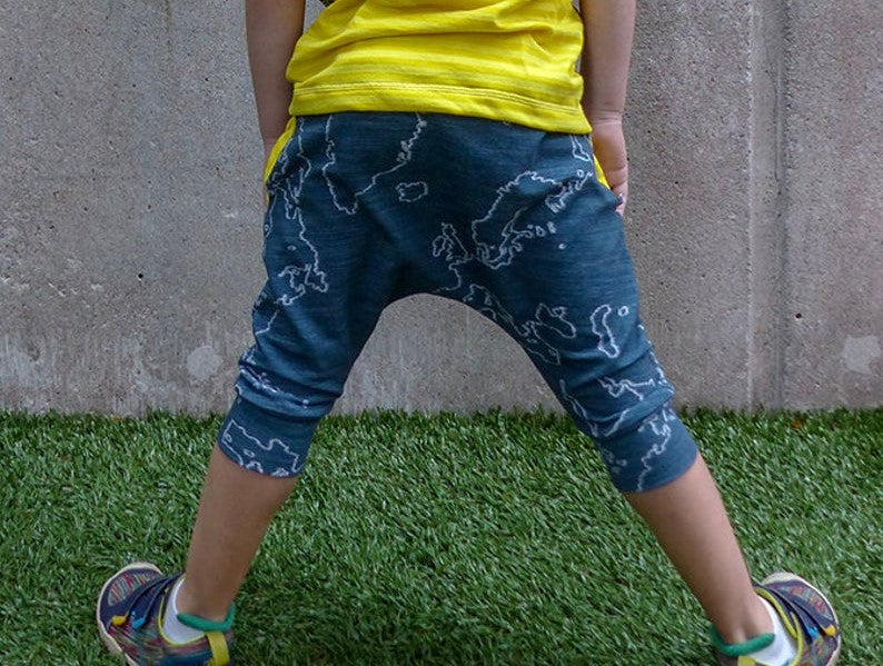 Checkered Harem Style Short pants (No Diaper Sizing)