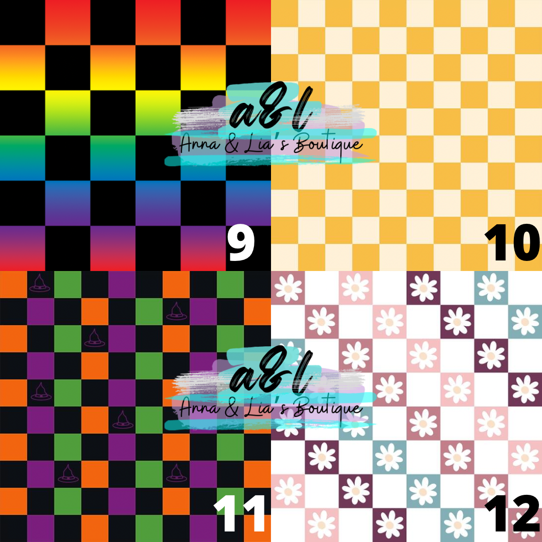 Checkered Racerback Tanks (cropped)