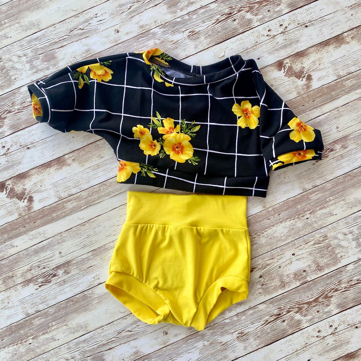 Yellow floral lounge set 9-12m *RTS