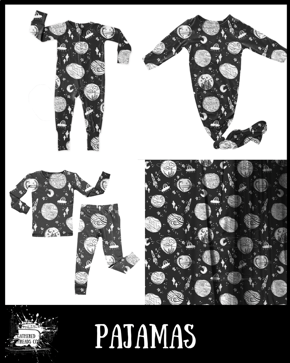 Space Doodles Ribbed Pajamas