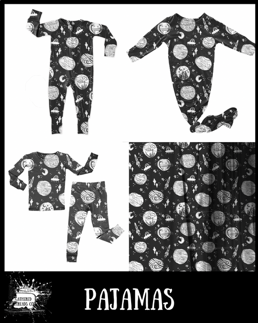 Space Doodles Ribbed Pajamas