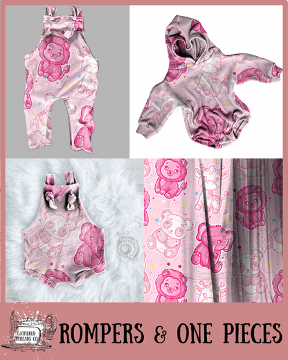 Pink Frosted Animals Rompers & One Pieces