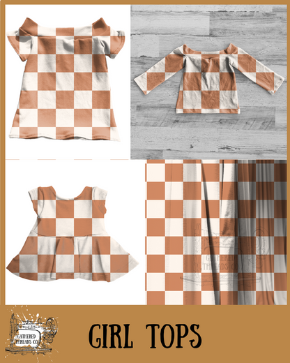 Neutral Checks   Girl Tops