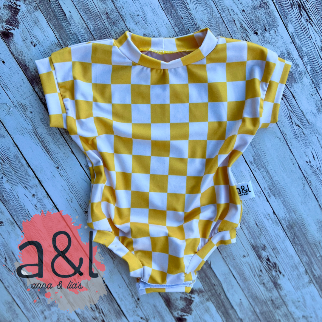 Checkered Sweater Romper