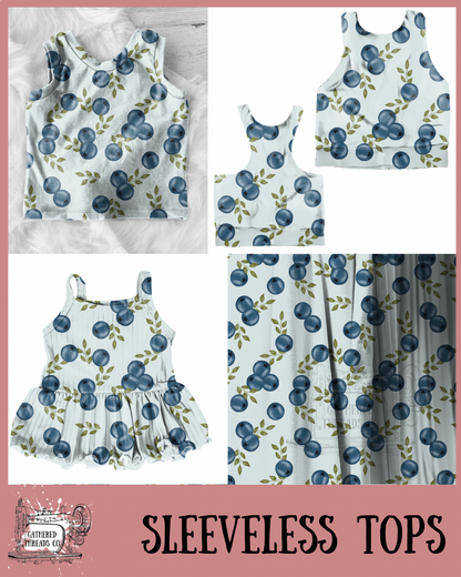 Blueberries Sleeveless Shirts