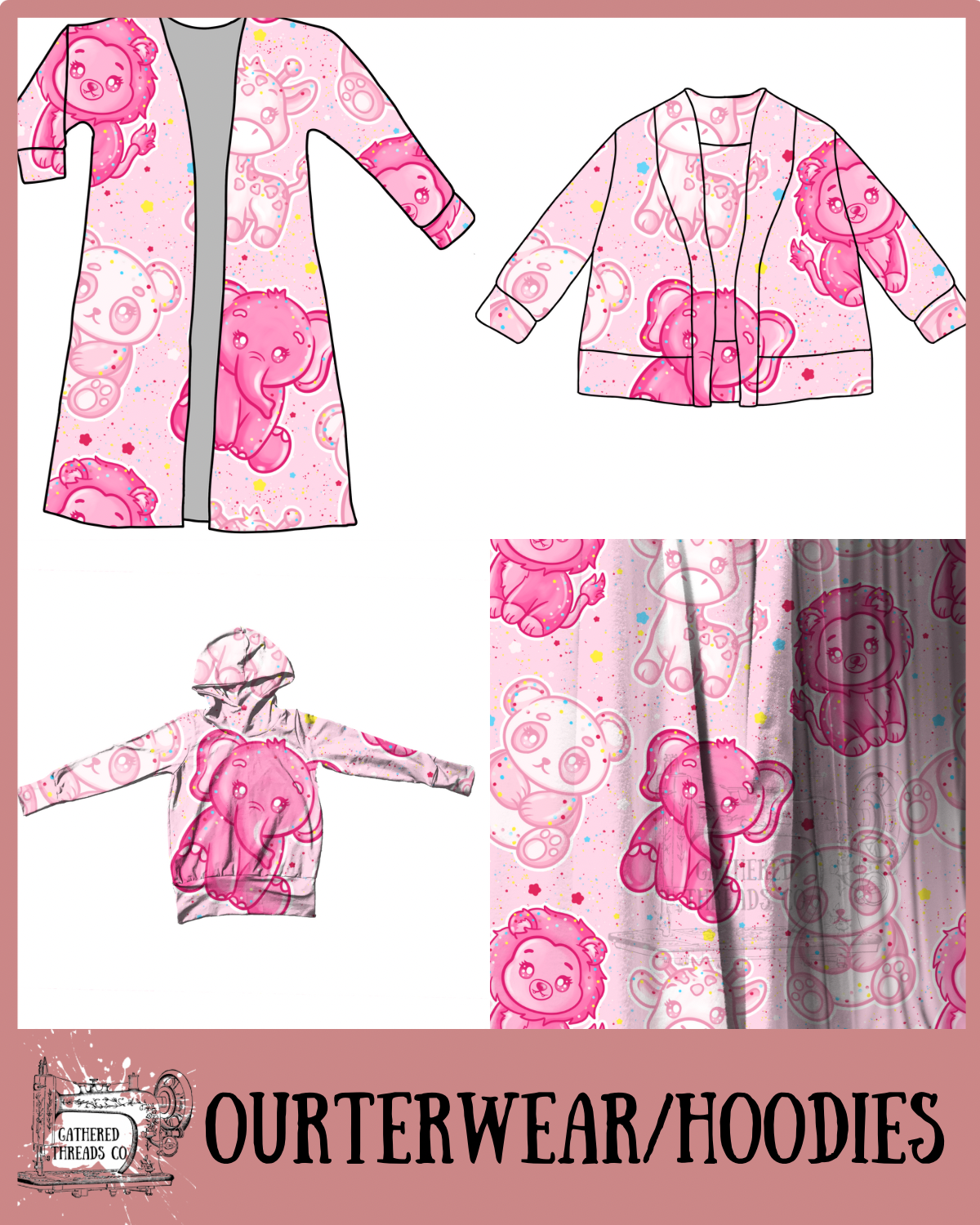 Pink Frosted Animals Outerwear