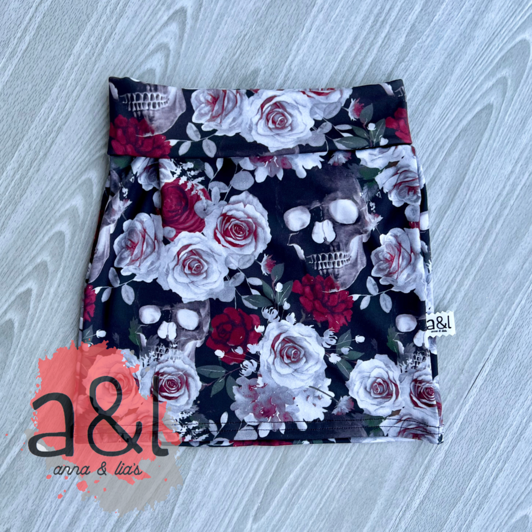 3T Roses and Skulls Pencil Skirt *RTS