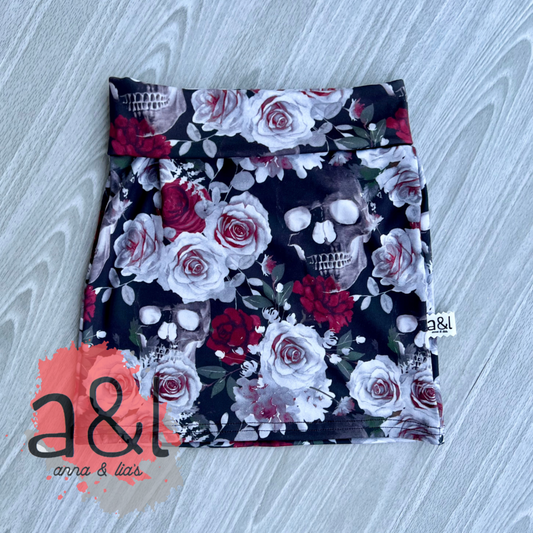 3T Roses and Skulls Pencil Skirt *RTS