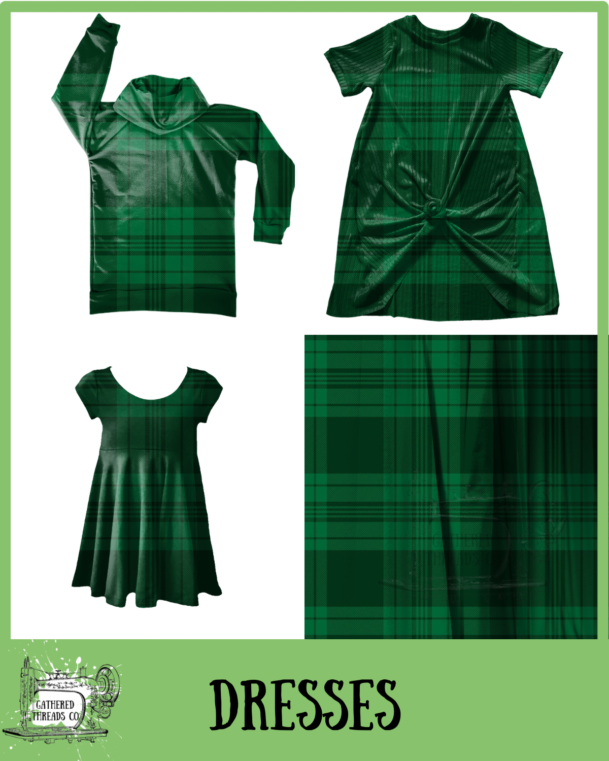 Emerald Plaid  Dresses