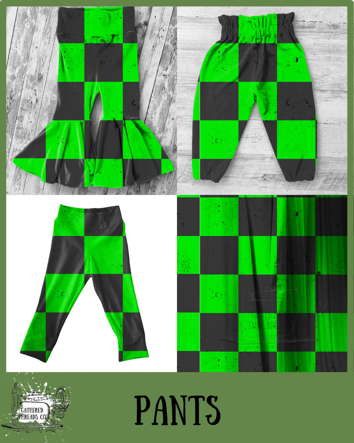 Green & Black Checkers Pants