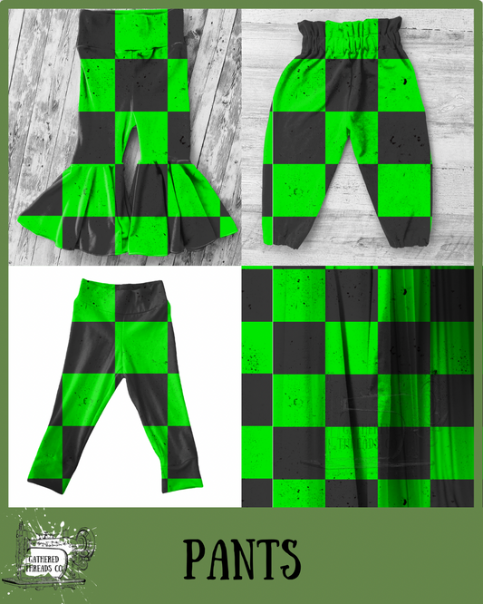 Green & Black Checkers Pants