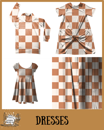 Neutral Checks   Dresses