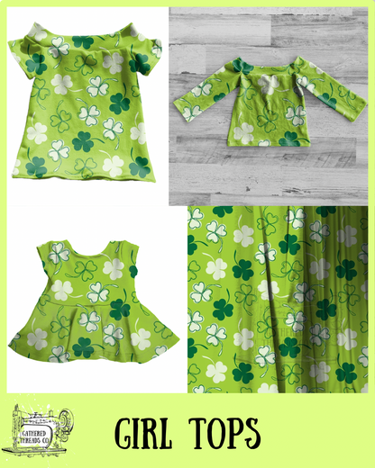 3 Leaf Clover  Girl Tops