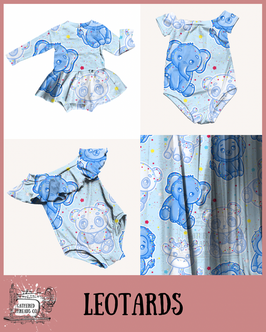 Blue Frosted Animals Leotards