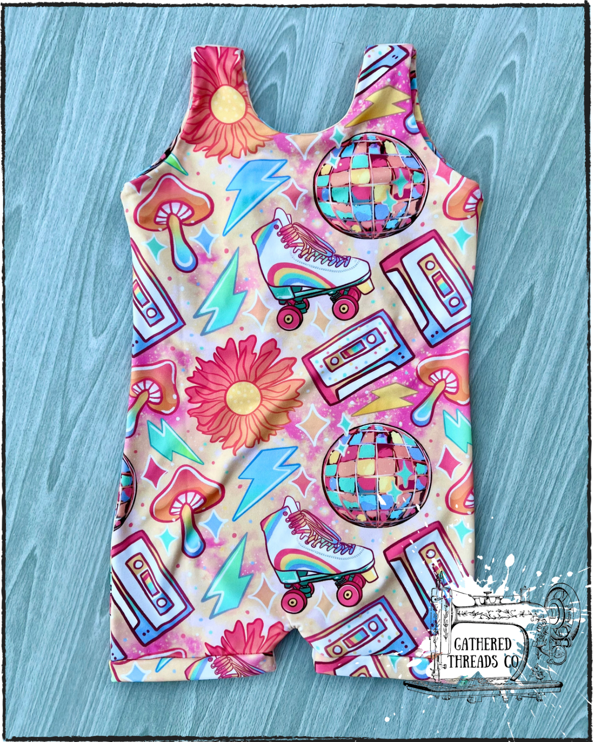 Brielle Sleeveless Shorties Leo 5T Groovy *RTS