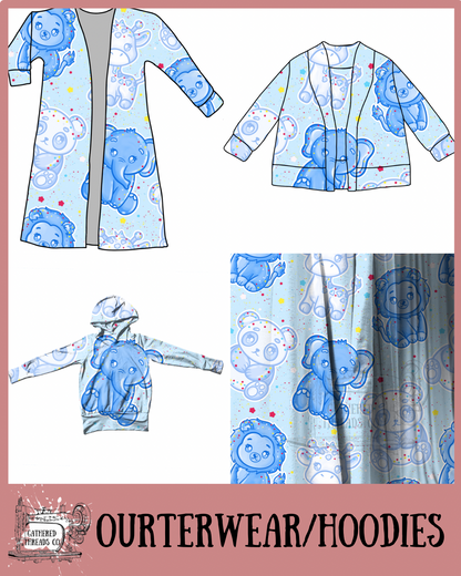 Blue Frosted Animals Outerwear