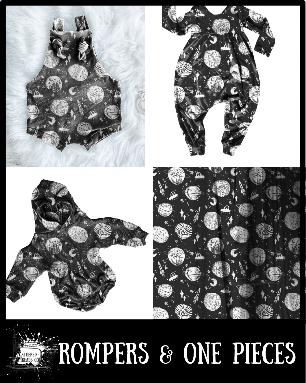 Space Doodles Rompers & One Pieces