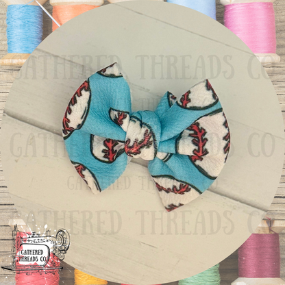 Blue Baseball Bows