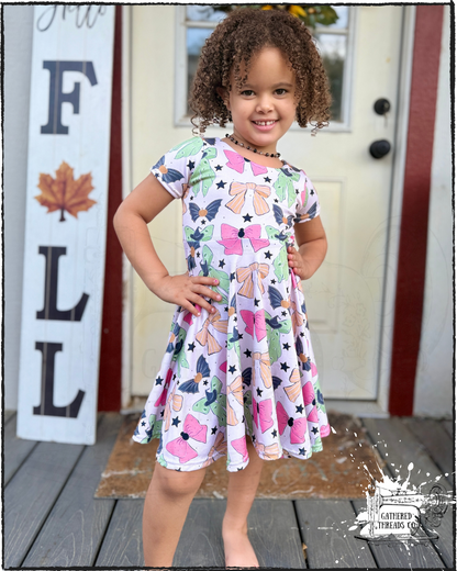 Spooky Threads Coquette Brielle Twirl Dress with added Bikers