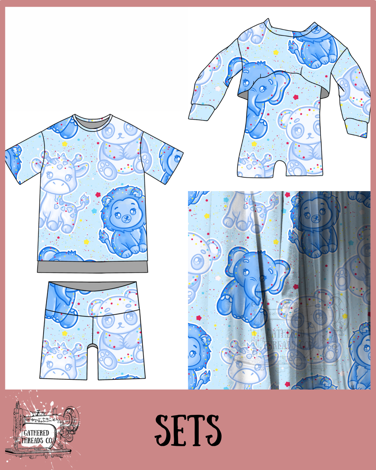 Blue Frosted Animals Sets