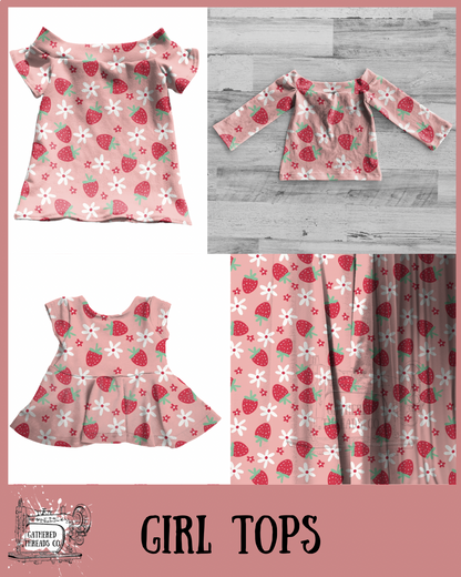 Strawberries Girl Tops