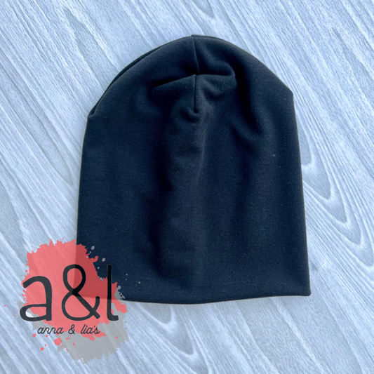 Solid Black Beanies *RTS