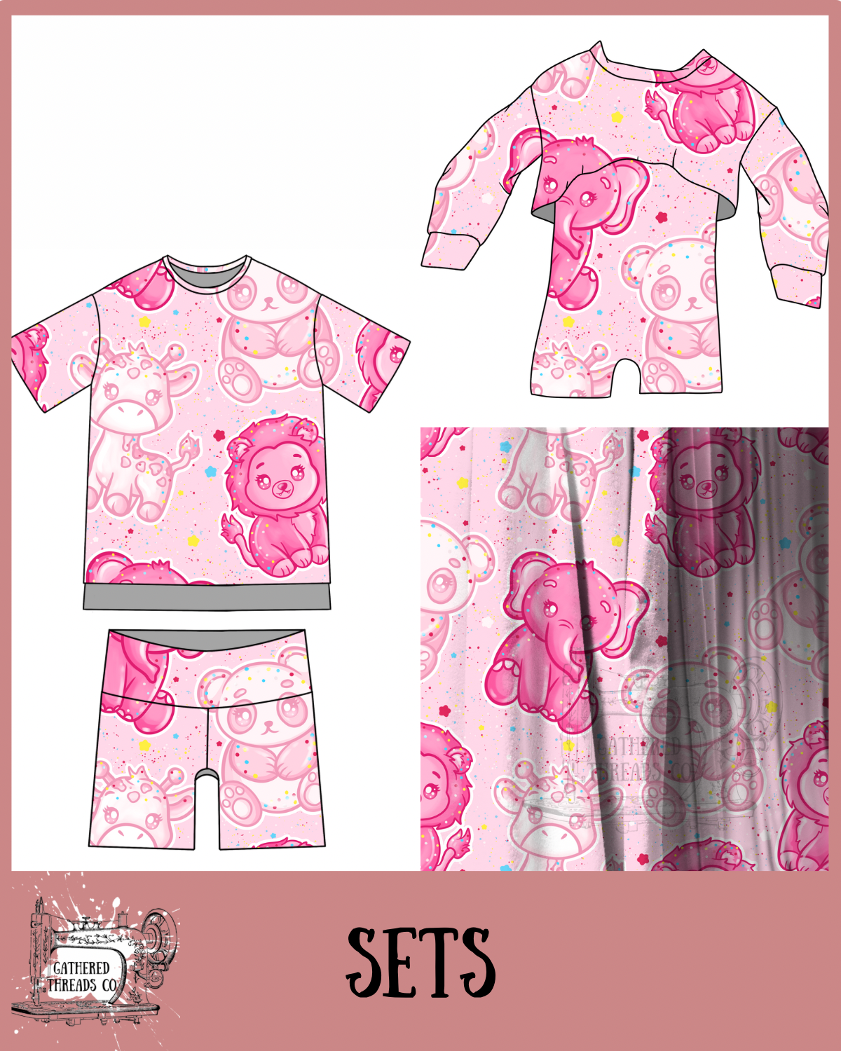 Pink Frosted Animals Sets