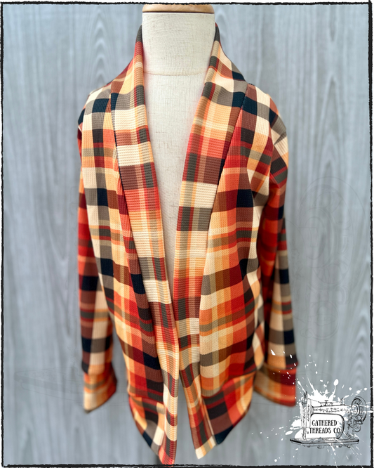 Fall Plaid Cardigan Kids size 5 *RTS