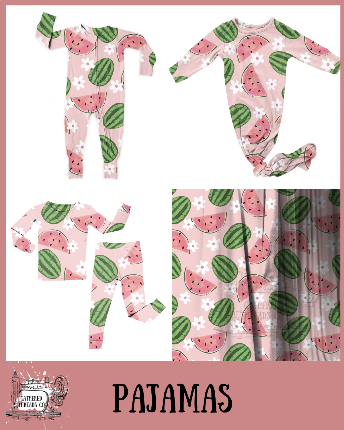 Watermelons Ribbed Pajamas