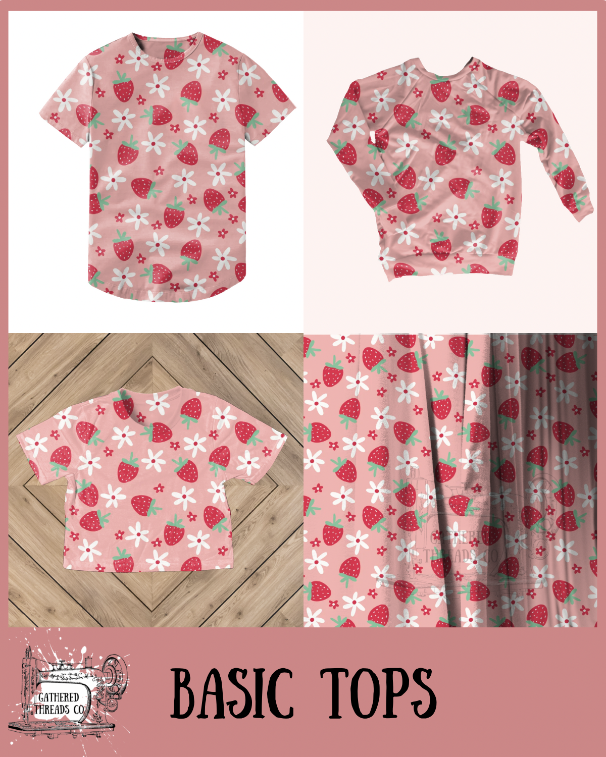 Strawberries Basic Tops