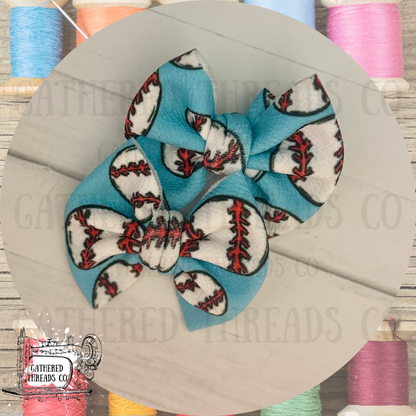 Blue Baseball Bows