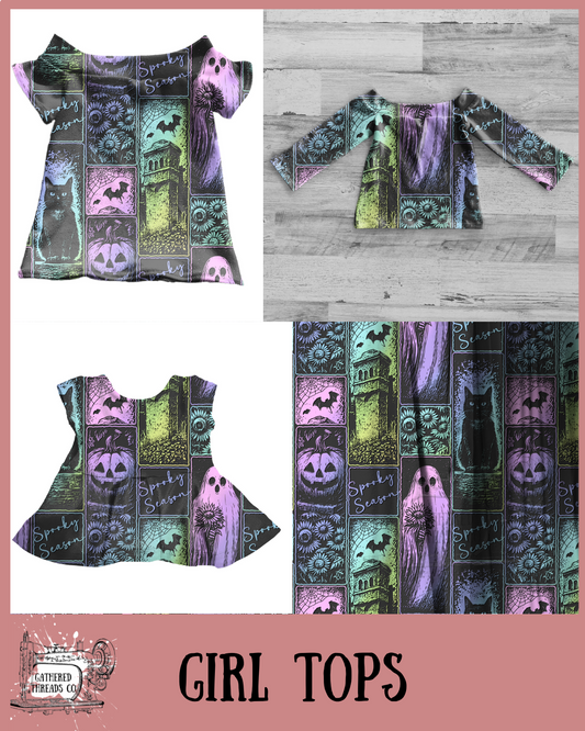 Ghostly Threads Girl Tops