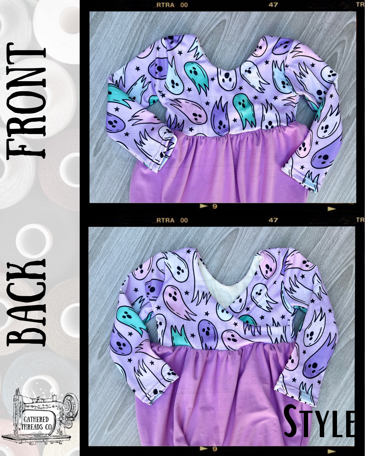 12-18M Bubble Romper Pastel Ghosts *RTS