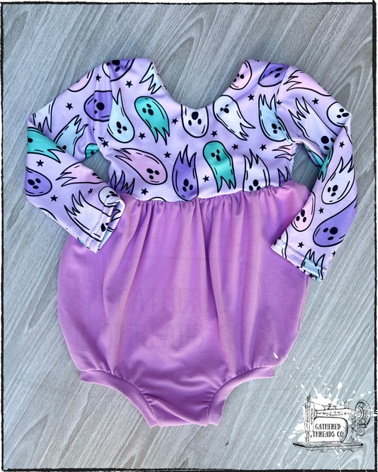 12-18M Bubble Romper Pastel Ghosts *RTS