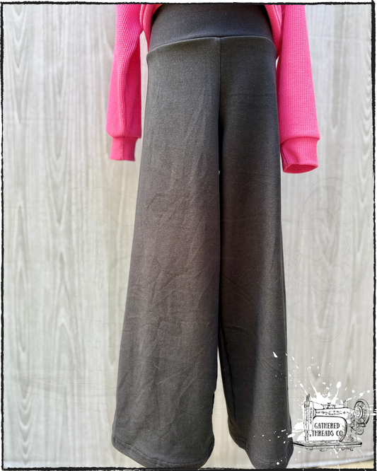 Solid Wide Leg Pants