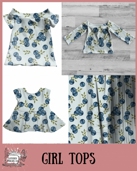 Blueberries Girl Tops