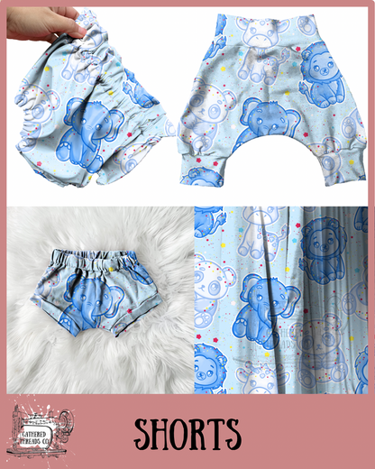 Blue Frosted Animals Shorts