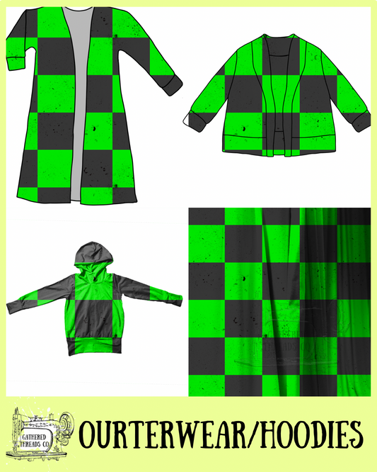 Green & Black Checkers Outerwear