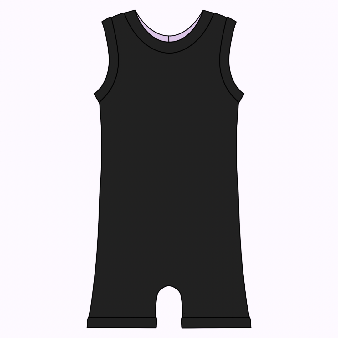 Solid Black Ollie Romper