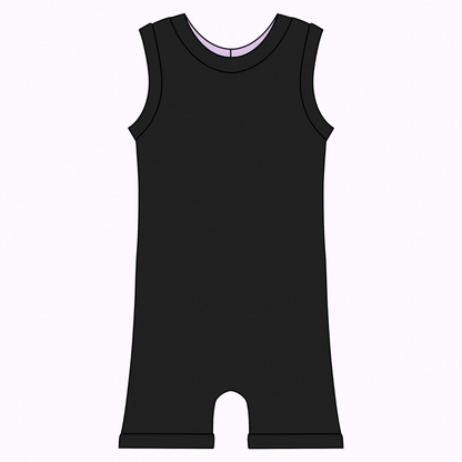 Solid Black Ollie Romper