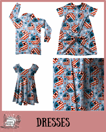 Blue Smiley Flags Dresses