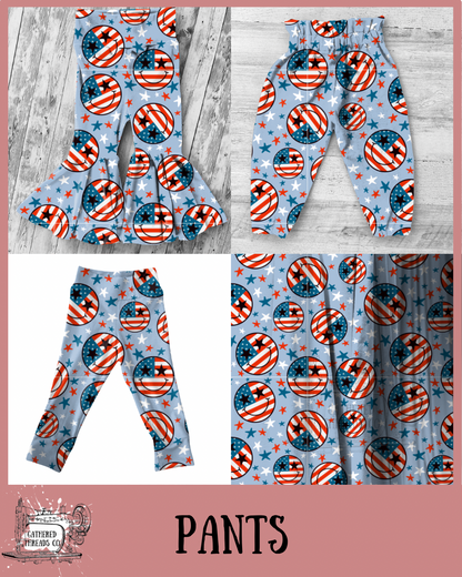 Blue Smiley Flags Pants