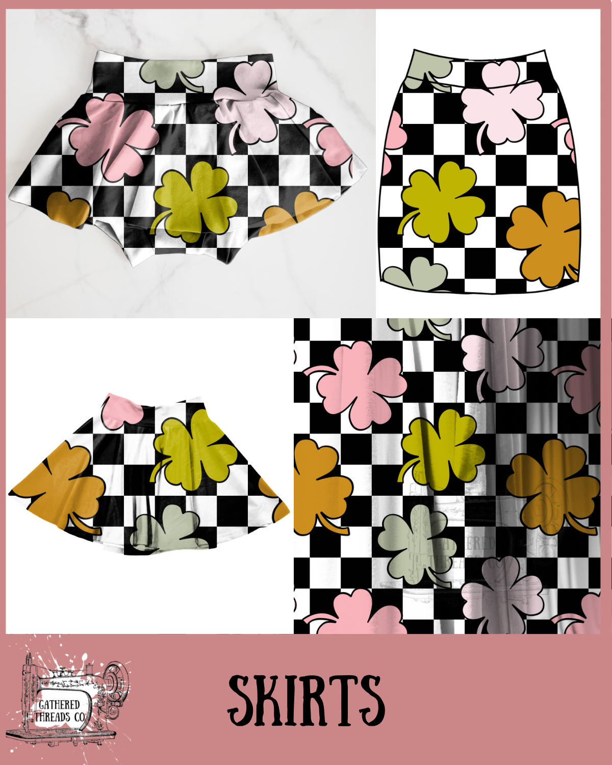 Clover Checkers Skirts