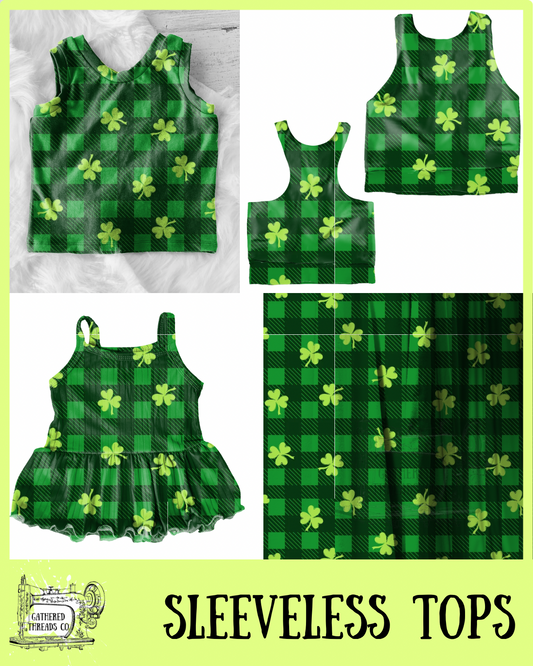 Clover Plaid  Sleeveless Shirts