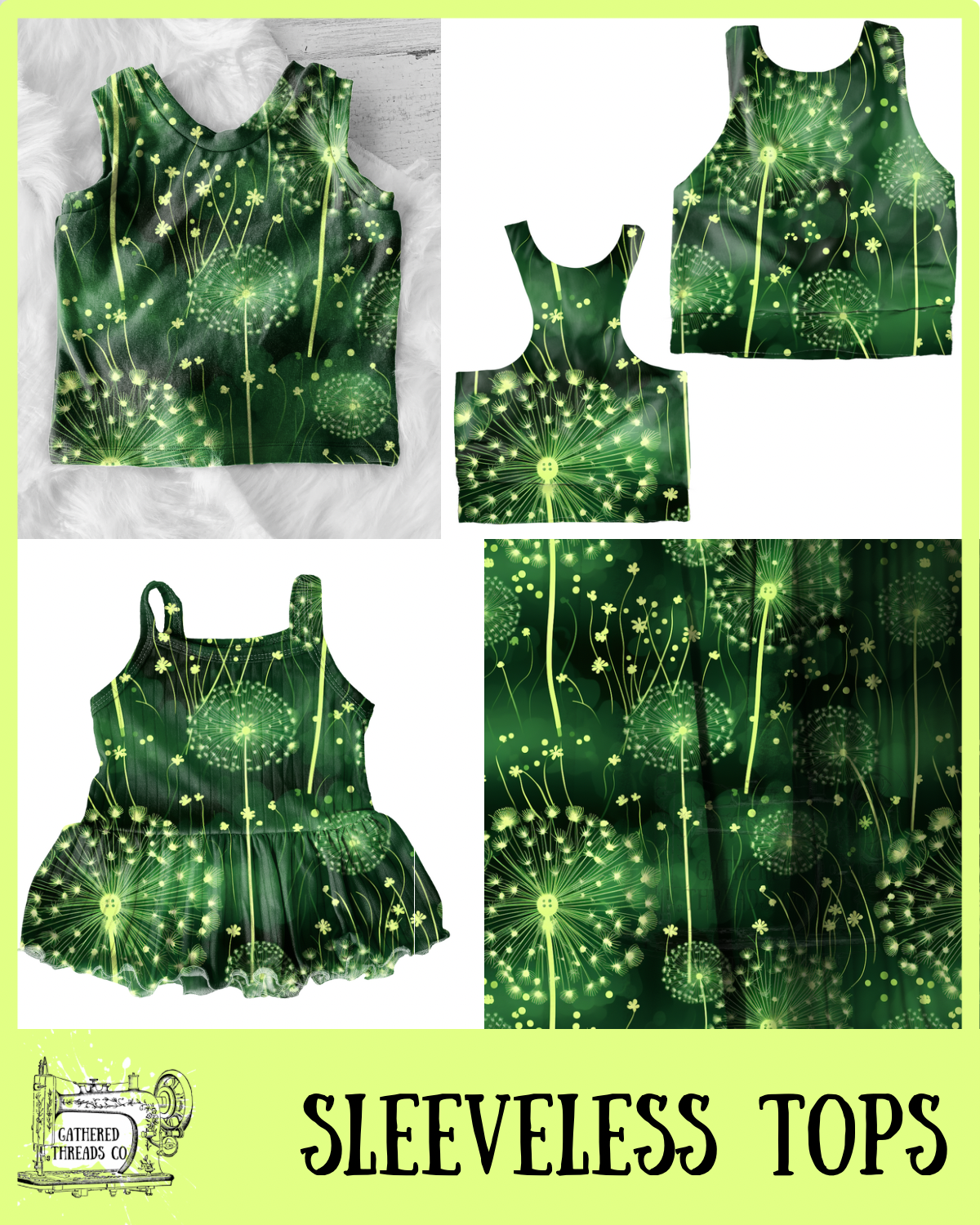 Green Dandies  Sleeveless Shirts